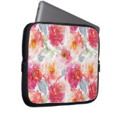 Pink Watercolor Peony Blume Pattern Laptopschutzhülle (Vorne Rechts)