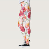 Pink Watercolor Peony Blume Pattern Leggings (Links)