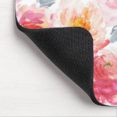 Pink Watercolor Peony Blume Pattern Mousepad (Ecke)