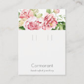 Pink Watercolor Peony Floral Loop Hoop Holder Visitenkarte (Vorderseite)