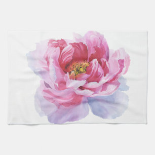 Pink Watercolor Peony Kitchen Handtücher