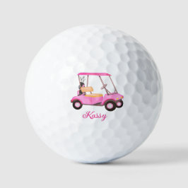 Pink Watercolor Personalisiert Golf Cart Golf Club Golfball