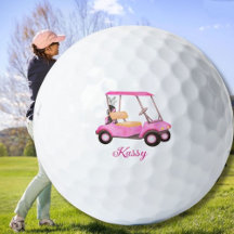 Pink Watercolor Personalisiert Golf Cart Golf Club