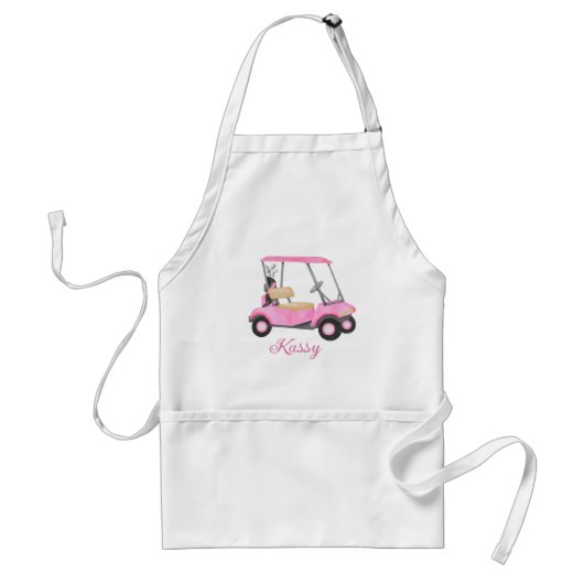 Pink Watercolor Personalisiert Name Golf Cart Schürze (Vorne)