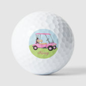 Pink Watercolor Personalisierter Golfplatz Golfball (Vorderseite)