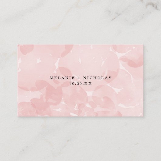 Pink Watercolor Petals Hochzeit RSVP online Begleitkarte (Rückseite)