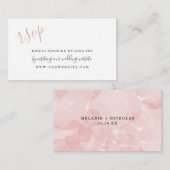 Pink Watercolor Petals Hochzeit RSVP online Begleitkarte (Vorne/Hinten)