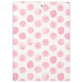 Pink Watercolor Polka Dots & Flowers Klemmbrett (Rückseite)