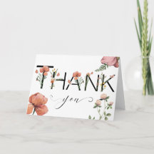 Pink Watercolor Poppies Vielen Dank