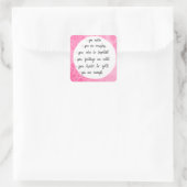 Pink Watercolor Positive Affirmative Aufkleber (Tasche)