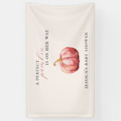 Pink Watercolor Pumpkin Baby Duschbanner Banner (Vertikal)