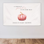 Pink Watercolor Pumpkin Baby Duschbanner Banner