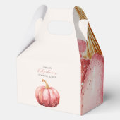 Pink Watercolor Pumpkin Baby Dusche Box Geschenkschachtel (Rückseite)