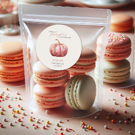 Pink Watercolor Pumpkin Baby Dusche Runder Aufkleber