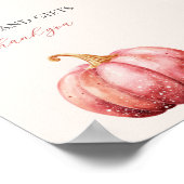 Pink Watercolor Pumpkin Baby Dusche Tabletop Schil Poster (Ecke)