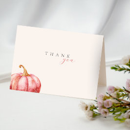 Pink Watercolor Pumpkin Danke Karte