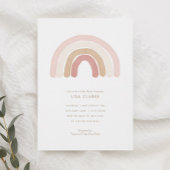 Pink Watercolor Rainbow Baby Shower Invitation Einladung