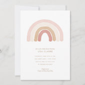 Pink Watercolor Rainbow Baby Shower Invitation Einladung (Vorderseite)