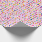 Pink Watercolor Rainbow Geschenkpapier (Ecke)