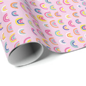 Pink Watercolor Rainbow Geschenkpapier (Rolleneckpunkt)