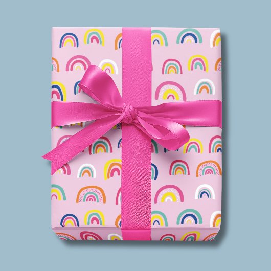 Pink Watercolor Rainbow Geschenkpapier