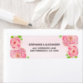 Pink Watercolor Ranunculus Adressetiketten (Insitu)