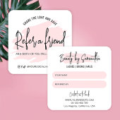 Pink Watercolor Referat Ein freundlicher Salon Quadratische Visitenkarte