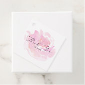 Pink Watercolor Rose Kalligraphie Danke Geschenkanhänger (Beispiel)