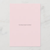 Pink Watercolor Rose Kinderdusche Bingo Spiel Begleitkarte (Rückseite)