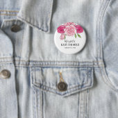 Pink Watercolor Rose Kinderdusche Button (Beispiel)