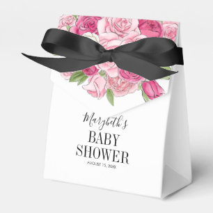 Pink Watercolor Rose Kinderdusche Geschenkschachtel