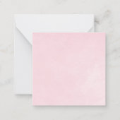 Pink Watercolor Rose Kinderdusche Mitteilungskarte (Rückseite)