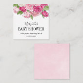 Pink Watercolor Rose Kinderdusche Mitteilungskarte (Vorne/Hinten)