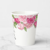 Pink Watercolor Rose Kinderdusche Pappbecher (Links)