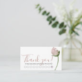 PINK WATERCOLOR ROSE LOYALTY CARD VISITENKARTE (Stehend Vorderseite)