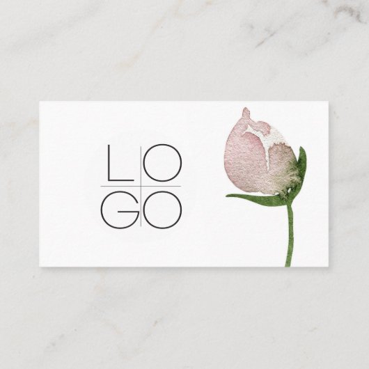 PINK WATERCOLOR ROSE LOYALTY CARD VISITENKARTE (Rückseite)