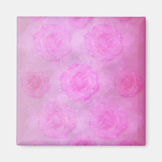 PINK Watercolor Rose Magnet (Vorne)