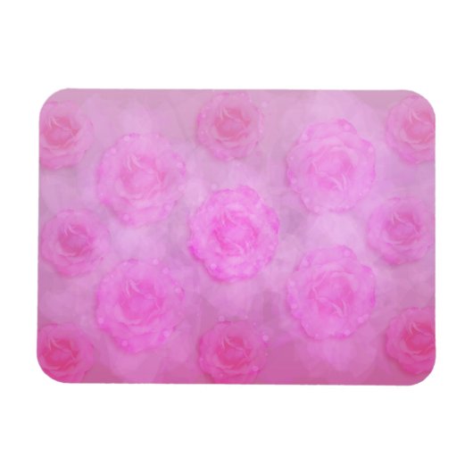 PINK Watercolor Rose Magnet (Horizontal)