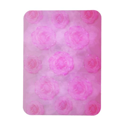 PINK Watercolor Rose Magnet (Vertikal)