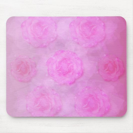 PINK Watercolor Rose Mousepad (Vorne)