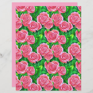 Pink Watercolor Rose Muster