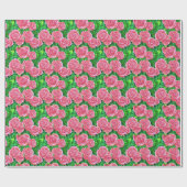 Pink Watercolor Rose Muster Geschenkpapier (Flach)