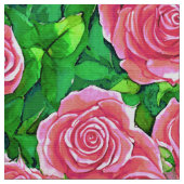 Pink Watercolor Rose Muster Stoff (Nahaufnahme)