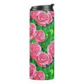 Pink Watercolor Rose Muster Thermosbecher (Nach links gedreht)