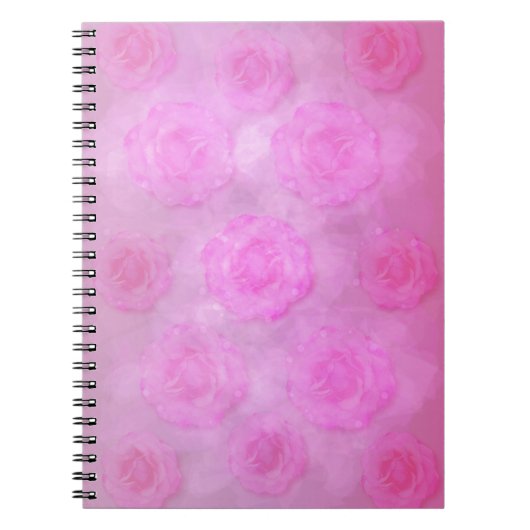 PINK Watercolor Rose Notizblock (Vorderseite)