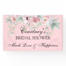 Pink Watercolor Rose Peonies Poppies