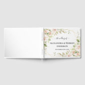 Pink Watercolor Rose Wedding Guest Book Gästebuch (Voll)