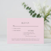 Pink Watercolor Rose Wedding RSVP Card (Stehend Vorderseite)