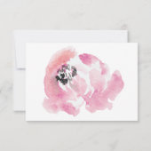 Pink Watercolor Rose Wedding RSVP Card (Rückseite)