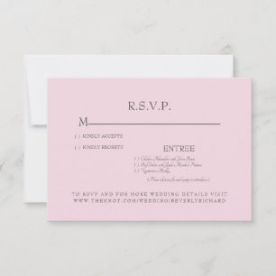 Pink Watercolor Rose Wedding RSVP Card Karte